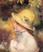 Pierre Renoir Young Girl in a Straw Hat Sweden oil painting artist